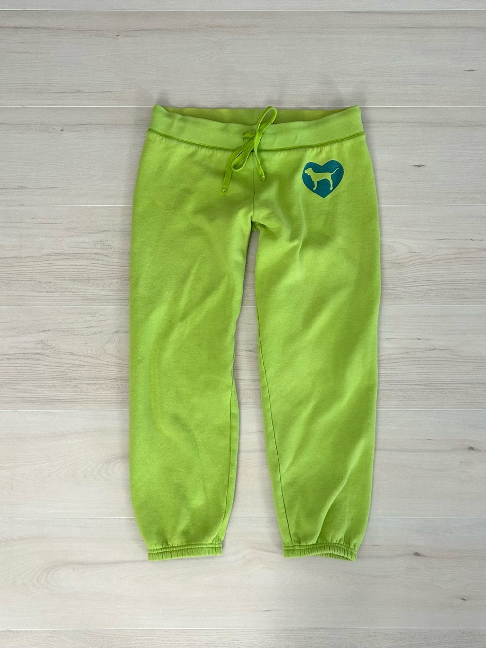 green victoria’s secret PINK dog sweatpants
